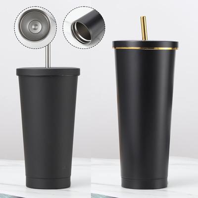 Stainless Steel Coffee Cup with Lid Straw Reusable Espresso Cups,Insulated Hot/Clod Double Wall Drink for Iced Americano,Gifts