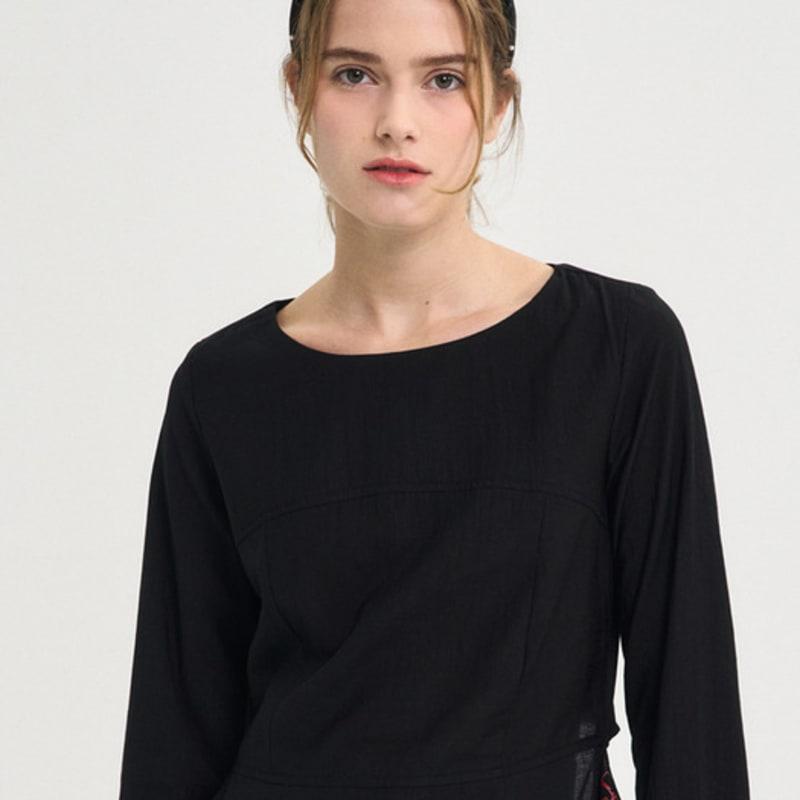 SORRY TOO MUCH LOVE Pearl Gem Seethough Satin Hairband_Black