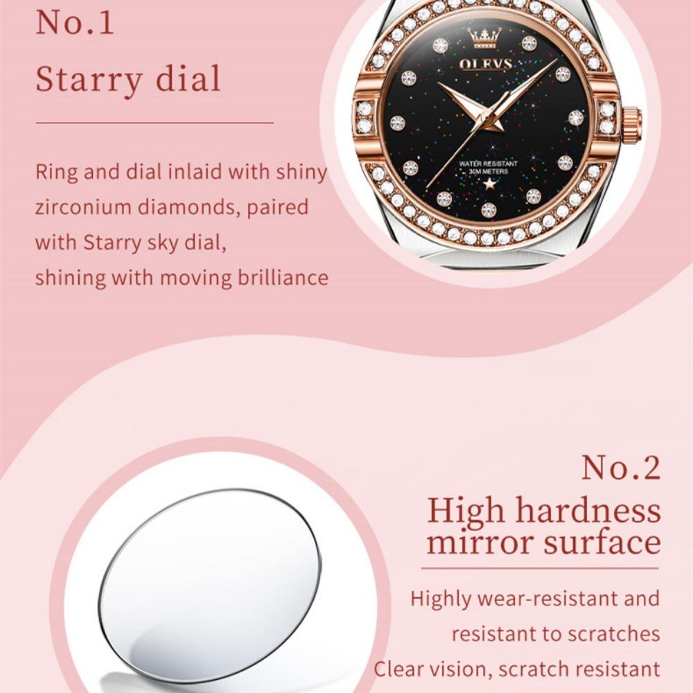 OLEVS New Top Women's Watch Fashion Diamond Madrid Watch High -end Watch