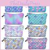 European And American Style Waterproof Fish Scale Cosmetic Bag With Pillow Shape And Soft Handles