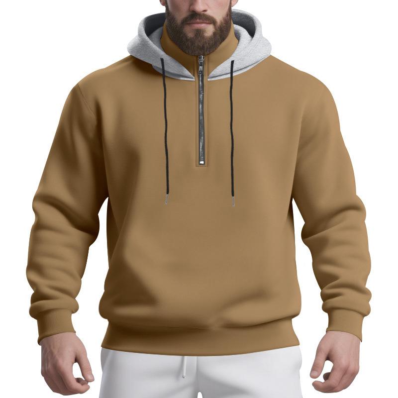Herbst und Winter Herren Kapuzen Stehkragen Leicht Reif Lässig Sportlich Trend Verdickt Übergröße Sweatshirt