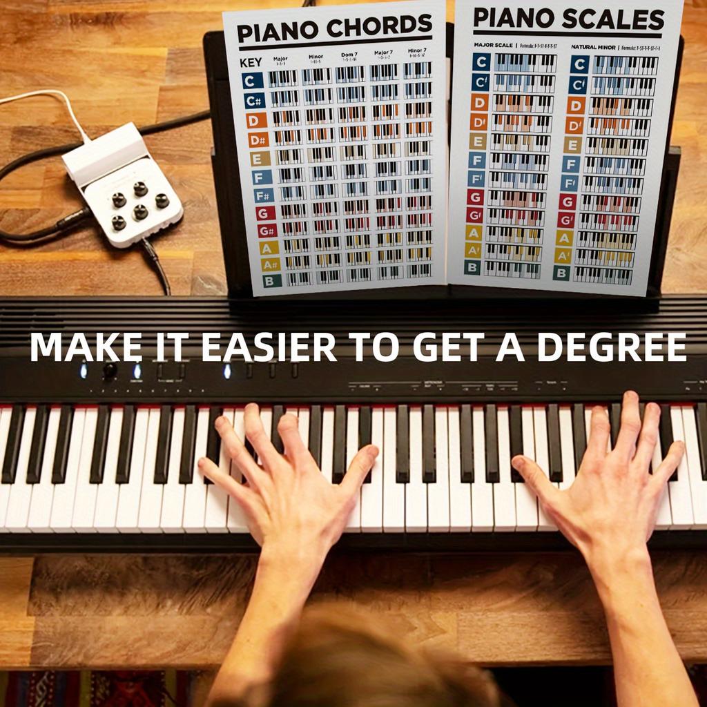 1PC/2PCS Piano Keyboard Chord Table - Beginner Piano and Guitarist Music Education Whiteboard Notes Piano Scale Table