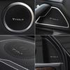 WDYEA1 5Pcs Aluminum Car Audio Speaker Badge Decal Accessories For Tesla Model-Y Model-3 Model-X Model-S Cybertruck Roadster SpaceX