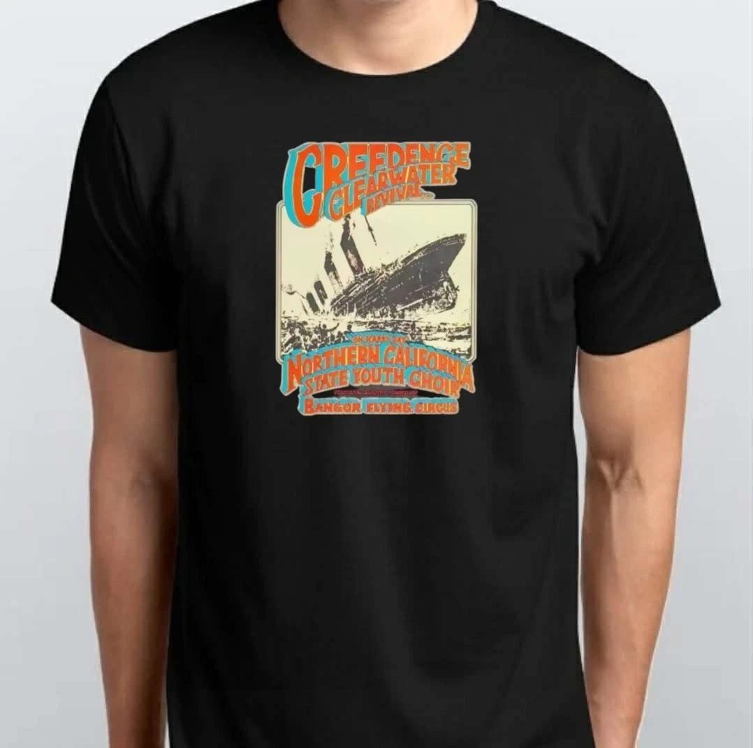 Концертный плакат Creedence Clearwater Revival 90 Футболка S M L XL XXL 3XL Черный 2XL