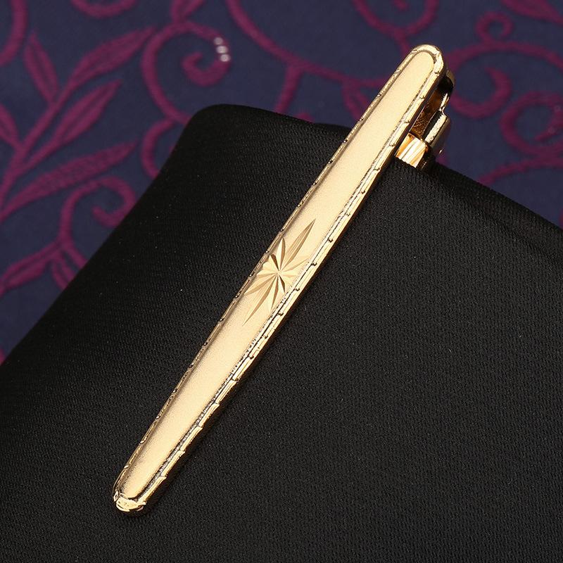 Herren Mode Vielseitige Krawattenklammer Business Anzug Gold Silber Hochzeit Herren und Damen Anstecknadel Koreanische Version Sicherheitskragenclip