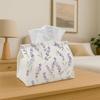 1pc Watercolor Botanical Soft- Decorative Tissue Box, Lavender Pattern Calm- for Home, Party, Car, Kitchen& Bathroom- Tissue Holder for Everyday Use, 