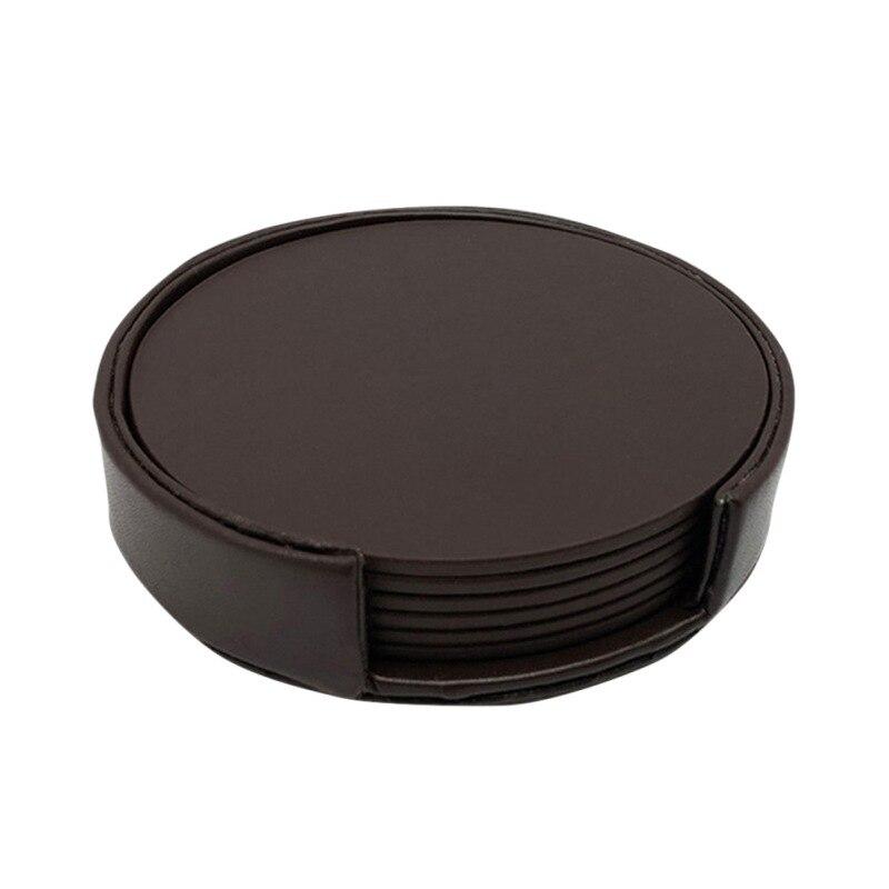 

Шкіряні підставки з тримачем, набір із 6 штук, імітація мармурових підставок для напоїв, кумедний подарунок на новосілля, кругла підкладка для чашок для дому та кухні