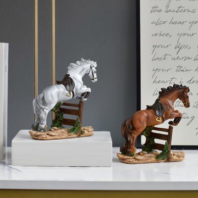 Statue de Cheval au Galop Figurine de Poney Miniature Résine Simulation Animal Sculpture Décoration Ornement pour Maison Bureau Bibliothèque