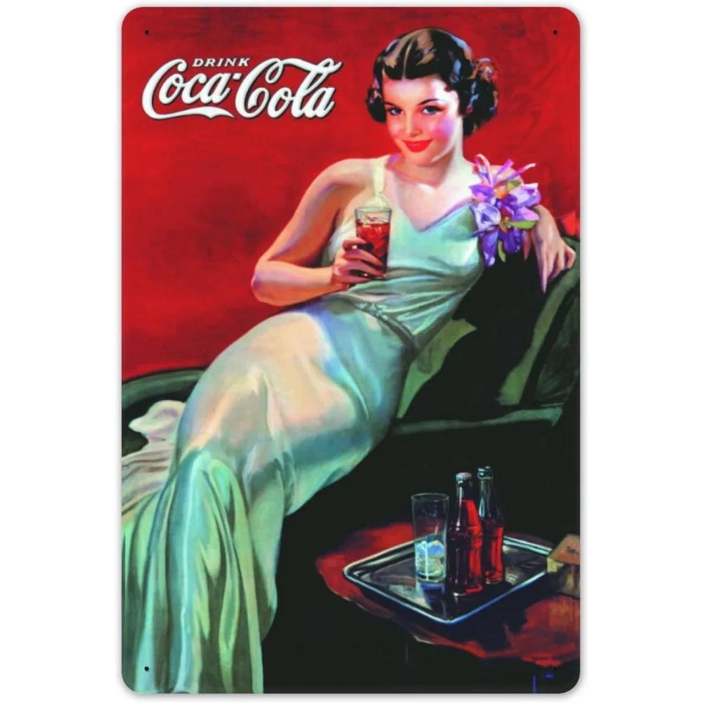 Retro Enjoy Cola Posters Retro Metal Tin Signs Vintage Posters for Game Room Bar Man Cave Cafe Garage Home Wall Decor Gift