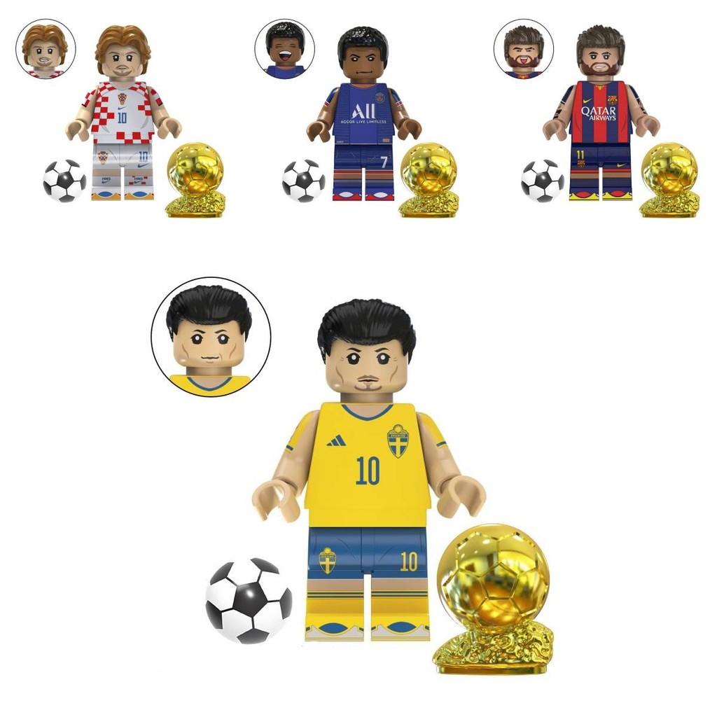 Soccer Star Series Team Building Blocks Set Small Plastic Pieces