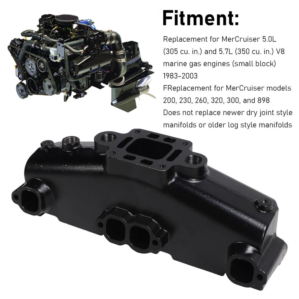 Námorný výfukový zvod 87114 Súprava na montáž výfukového zvodidla Náhrada za MerCruiser V8 5.0L 5.7L 1983 až 2003
