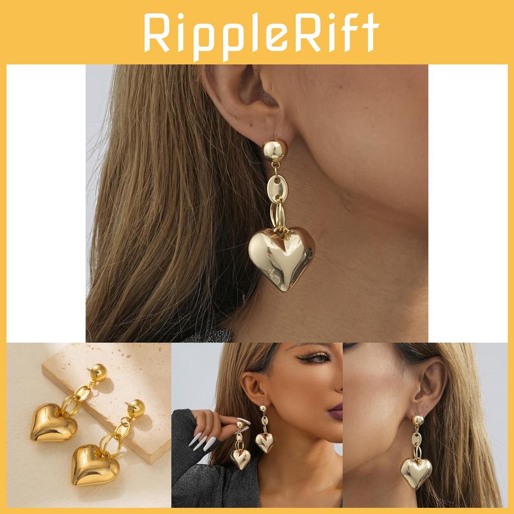 Simple And Stylish Heart Earrings Vintage Geometric Gold Plated Studs For Women 2023