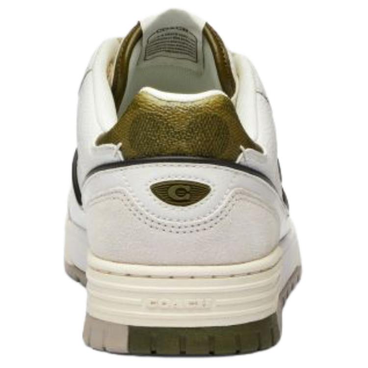 Coach Soho Cowhide Leather Round Toe Lace-Up Low-Top Sneakers Women sneakers White Green CCI28-YFV