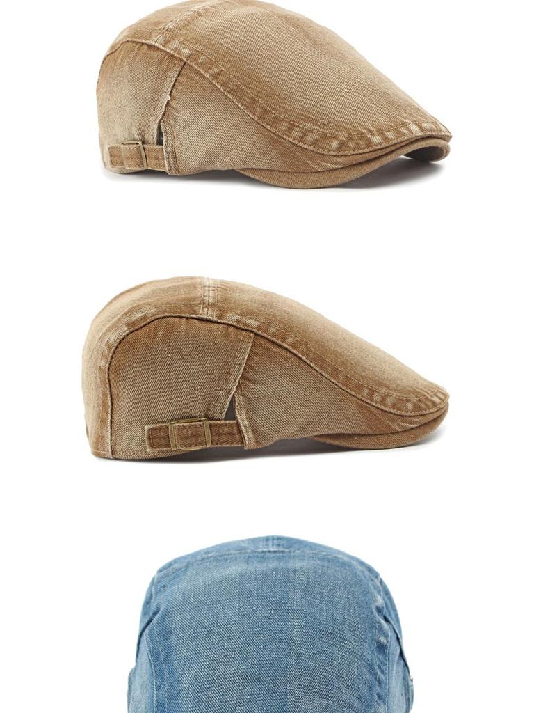 Unisex Korean Style Cotton Denim Beret - Retro Duckbill Newsboy Cap