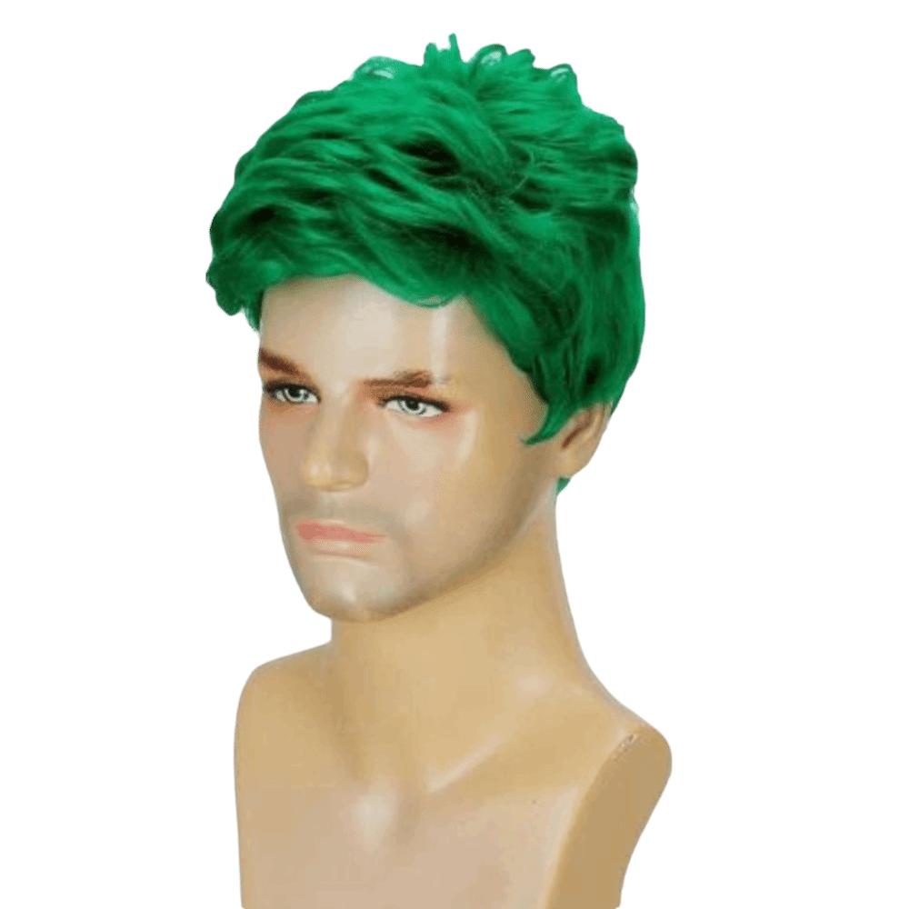 Green White Orange Men Wig with Bangs Natural St. Patrick's Day Wigs Carnival Party