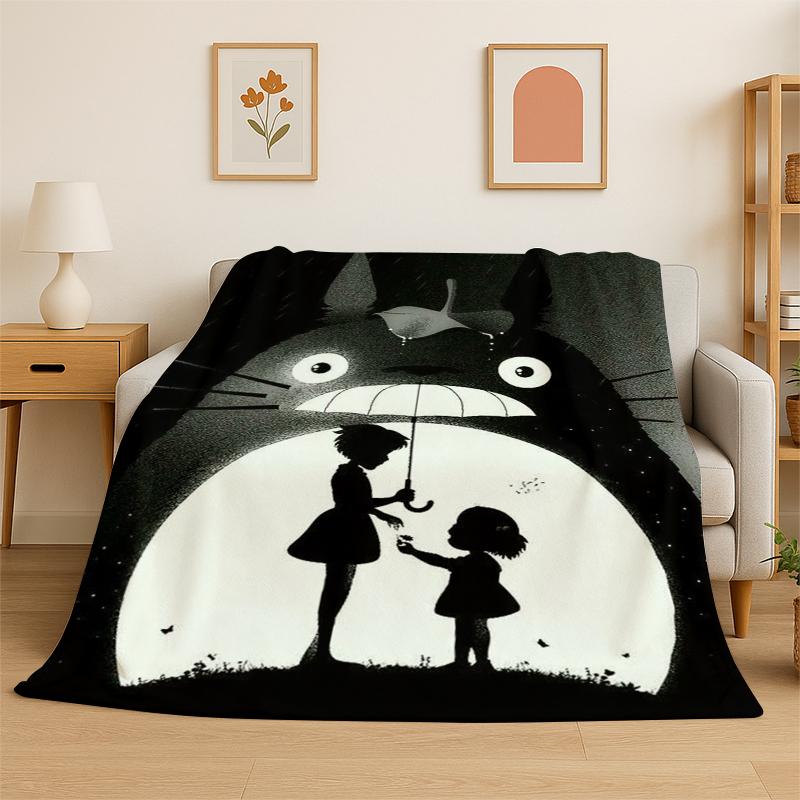 Klassische T-Totoro Cartoon Niedliche Flanelldecke Weiche Warme Überwurfdecke für Schlafzimmer Wohnzimmer Bett Reisen Camping Picknick Kind