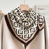 Chessboard Plaid 71CM Cotton and Linen Silk Scarf Small Square Scarf Women's Spring and Autumn Summer Thin Scarf Scarf Linen Headscarf Belt