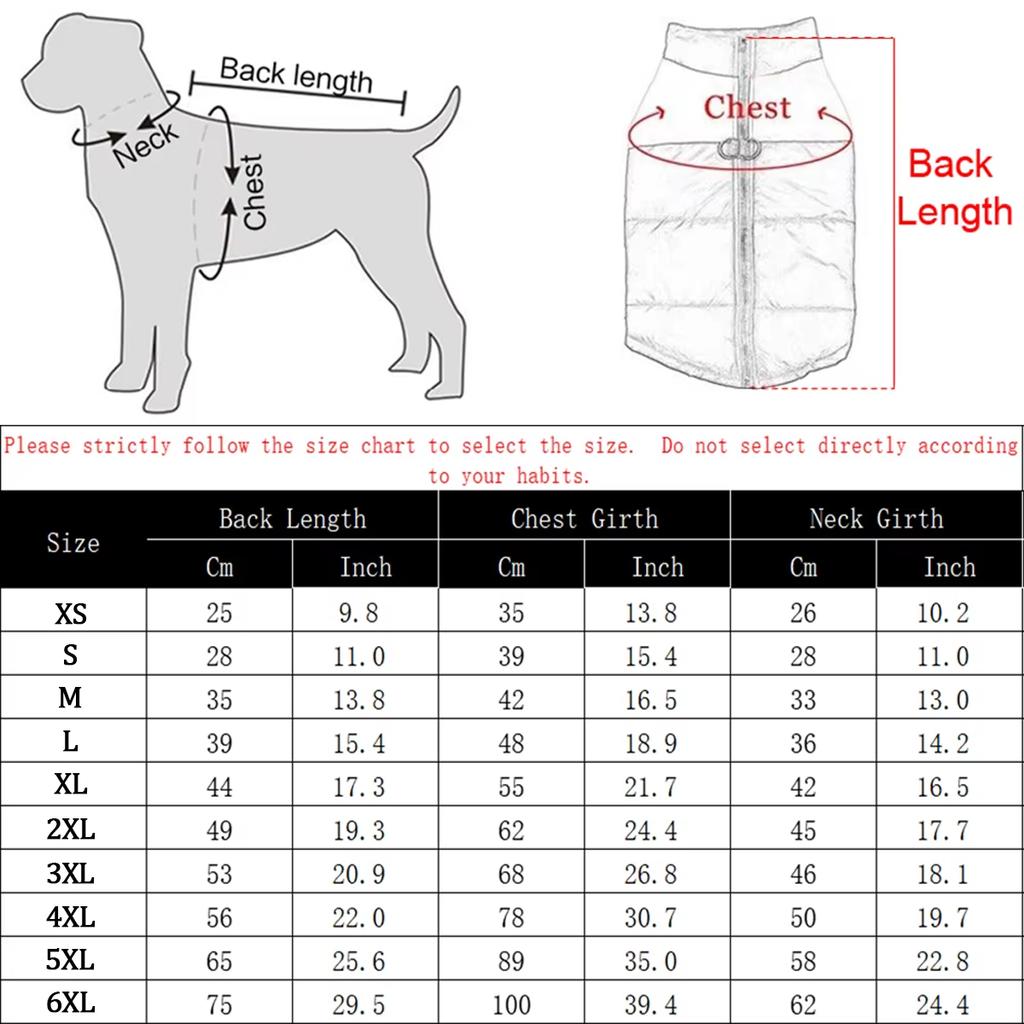 Vinter hundeklær Stor hund frakk Valpeklær Vanntett kjæledyrvest jakke for små store hunder