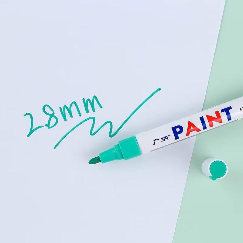 GuangNa 6/12 Pcs Colorful Permanent Paint Marker Waterproof Color Markers Tire Tread Rubber Fabric Paint Metal Paint White Pens