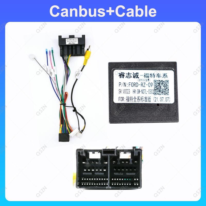 Car 16 pin Audio Wiring Harness With Canbus Box For Ford Fiesta Ecosport Focus Edge RANGER Mondeo Taurus Kuga Transit Figo
