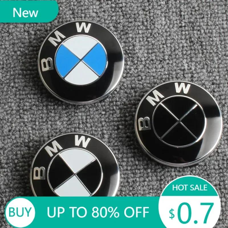 New Front Hood Emblem For BMW Race track black white Logo 81mm+Rear Badge 74mm+Wheel Hub Cap 68mm+56mm Steering Wheel Stick