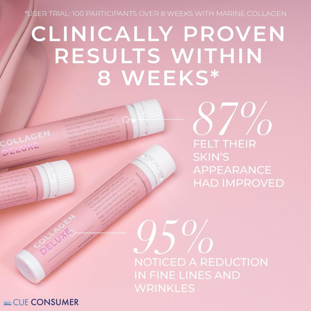 [Swedish Collagen] Collagen Deluxe 20 X 25ml Daily Shots/Hydrolyzed Marine Collagen Liquid Supplement