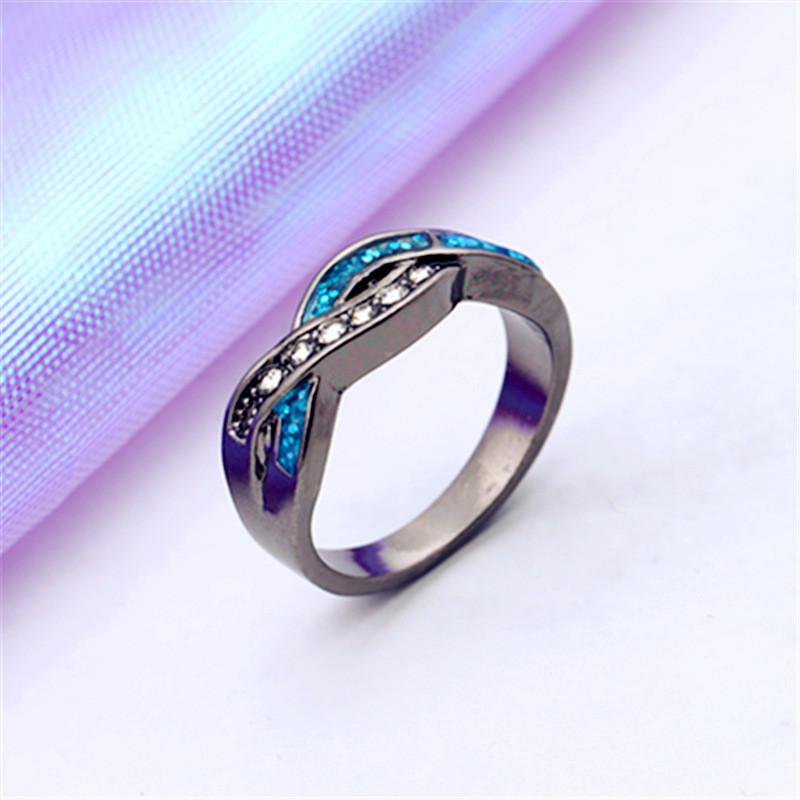 Elegant Blue Opal Ring For Women Featuring Floral Design And Luxurious Materials