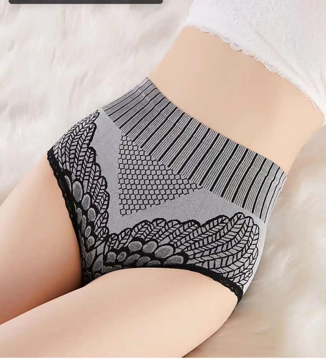 

Женские трусики, нижнее белье, бесшовные трусы, трусы с высокой талией, женские трусы, большие размеры XL серый