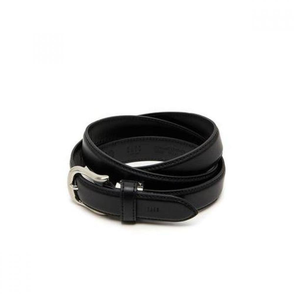 Daks Черный кожаный тонкий ремень с пряжкой Dbbe9f741 Single option