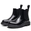 Pure Black Chelsea Boots Women's Couple Locomotive Boots Men's British Short Boots Men's and Women's Casual Large Size Leather Shoes
