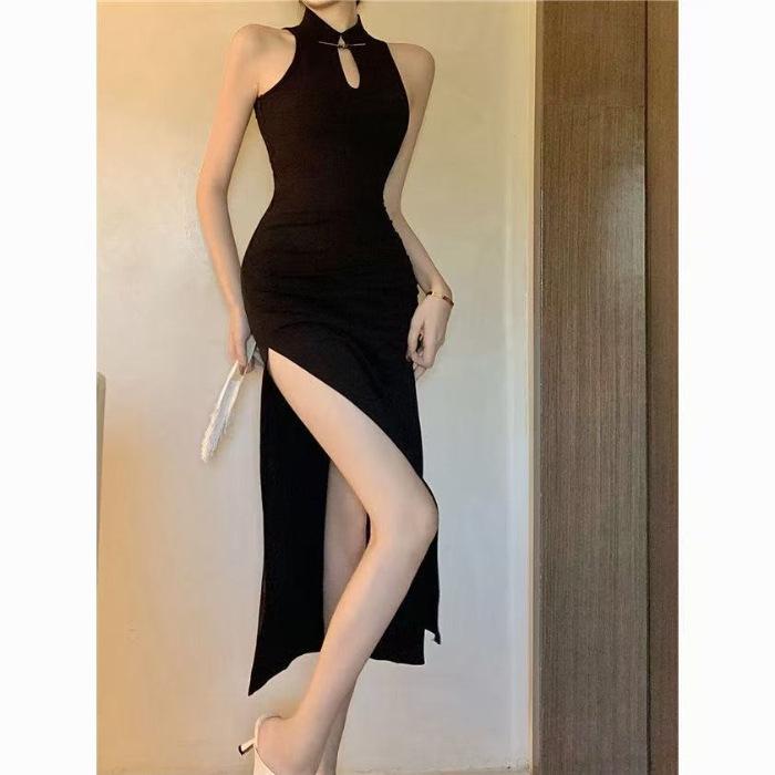 Cheongsam sexy haut de gamme pure désir danse amélioré pour femmes début de printemps fendu nouvelle robe chinoise col montant hanches