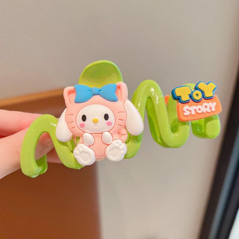 

Sanrio Cartoon Kuromi Hairpins For Women Anime Cinnamoroll Hair Claws Girls Cute Melody Shark Clip Kids Birthday Xmas Party Gift зелёный