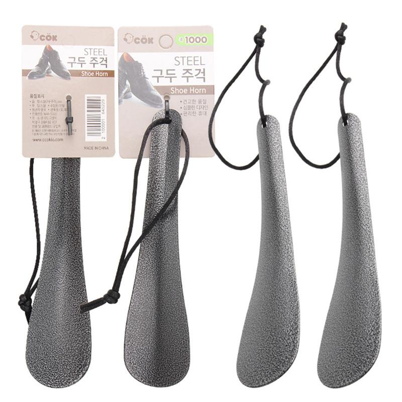 New High quality Pratical Professional Durable Handle Stainless Steel 19cm Metal Shoe Horn Lifter Tool Shoespooner Shoehorn