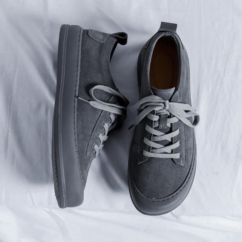 Fashion Minimalist Footwear for Men Wide Toe Casual Leather Fashion Sneakers Lightweight Walking Shoes Suede Leather Dress Shoe Trainers