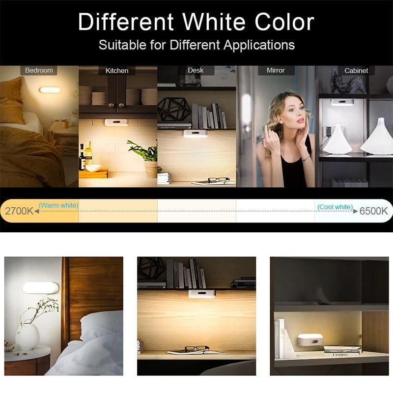 FTOYIN 5 Color Intelligent Induction Cabinet Light Detachable Magnet Base LED Night Light Bedroom Reading Bedside Lamp 200 Lumen