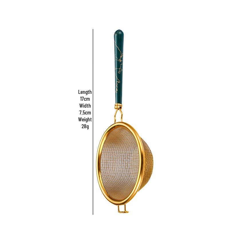 Japanese Style Wooden Handle Stainless Steel Tea Infuser and Strainer - Gongfu Tea Set Accessories for Pu'er Tea Ceremony