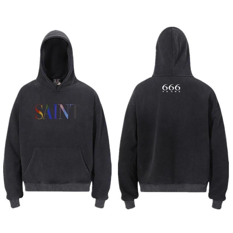 Unisex VTG High Street Saint Portrait Pattern Hoodie Sweatshirt