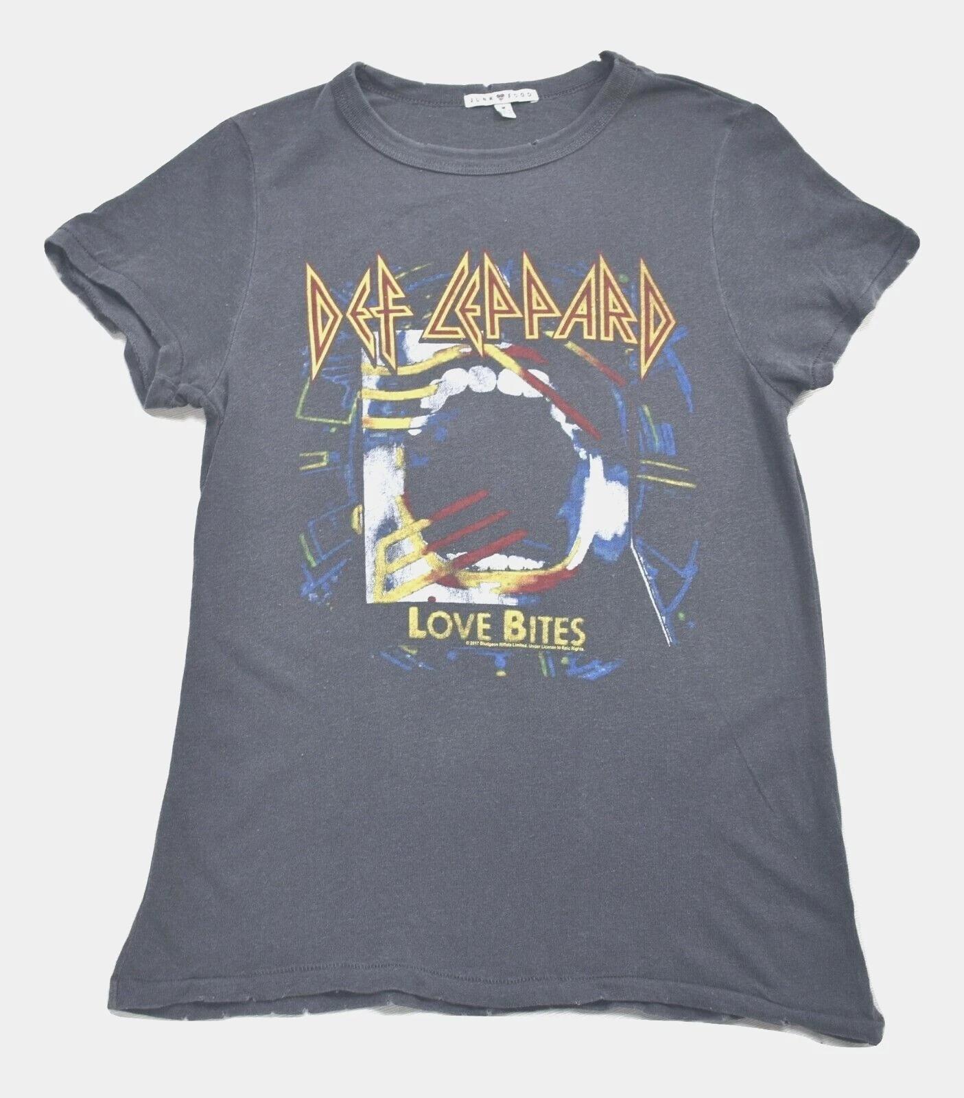 

Junk Food Женская футболка Def Leppard Love Bites с потертостями, винтажная отделка, новая, размеры XS, S 3XL