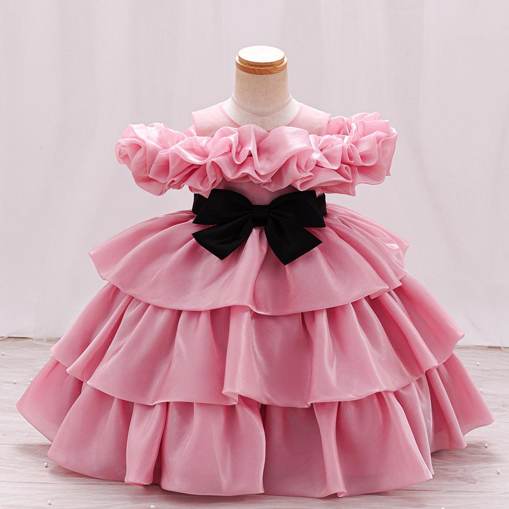 Princeznovské šaty na prvé narodeniny pre dievčatko - Kostým na detskú oslavu, svadbu, klavírne vystúpenie, Detské spoločenské šaty