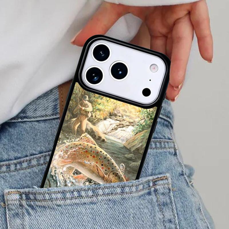 

Trout Fishing Phone Case for iPhone 17ProMax 12 13 14 15 16e 17 Pro Max Plus Air Cover iPhone 15