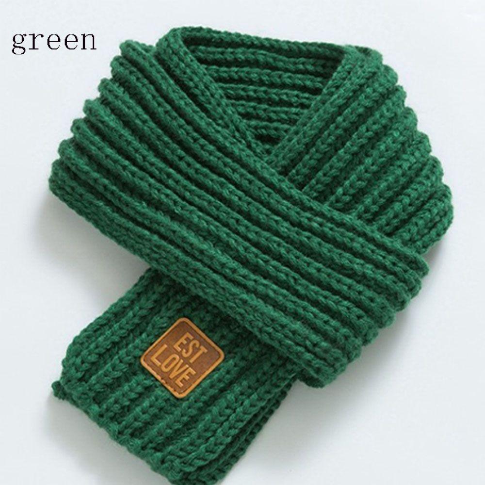 Winter Lederetikett Baby einfarbige gestrickte Halsmanschette Nackenwärmer
