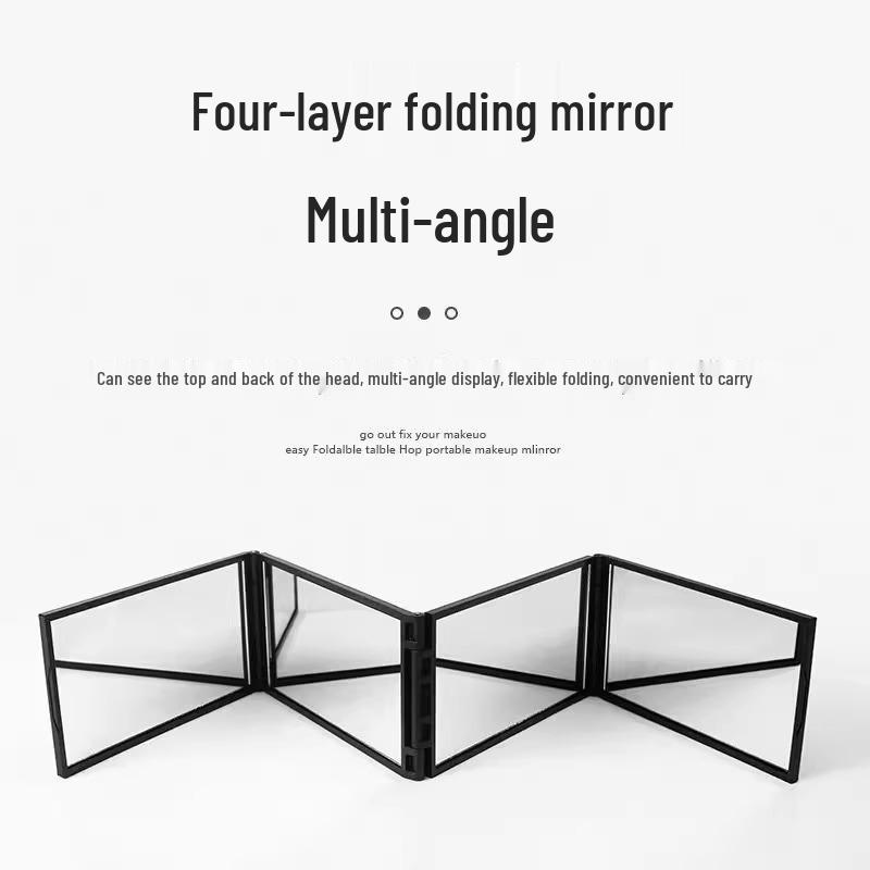 Foldable 360-Degree Mirror for Haircuts and Makeup - See Back of Head