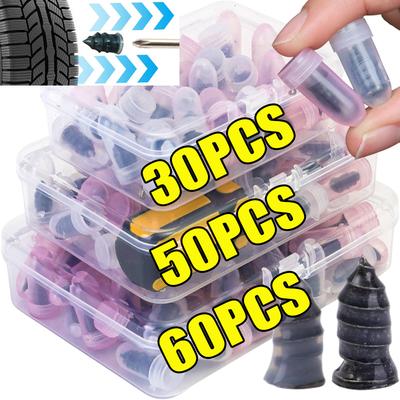 Car and Motorcycle Tubeless Repair Pins and Tools Portable Tire Repair Screws Tubeless Car Tire Repair Rubber Pin Sets