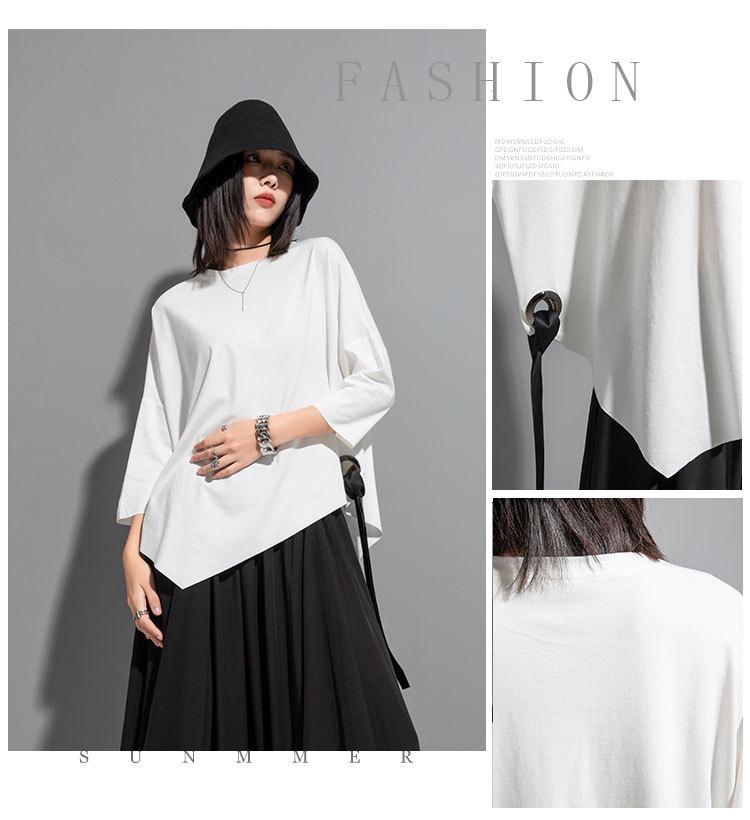 European & American Summer Eyelet Bat Sleeve T-Shirt - Dark Aunt Style Women's Casual Top