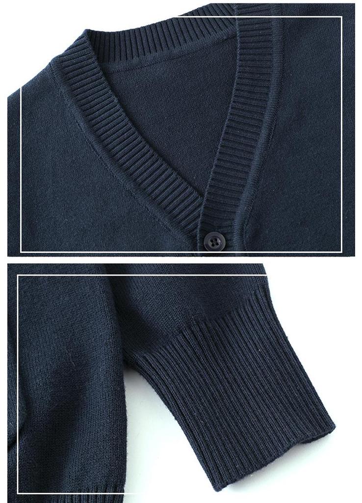 Children's V-Neck Knit Cardigan, Parent-Child Matching, Medium/Large, Spring/Autumn, Thin Academy Style Sweater.