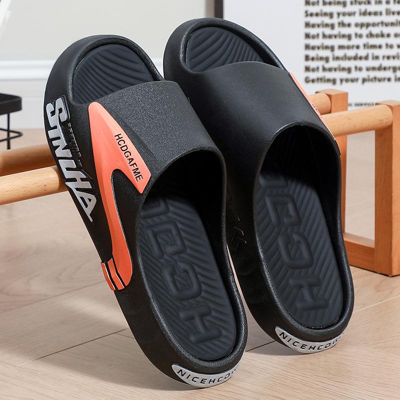 

Новые мужские однословные драг летние модные толстоподошвенные износостойкие домашние тапочки для ванной комнаты мужские 44-45