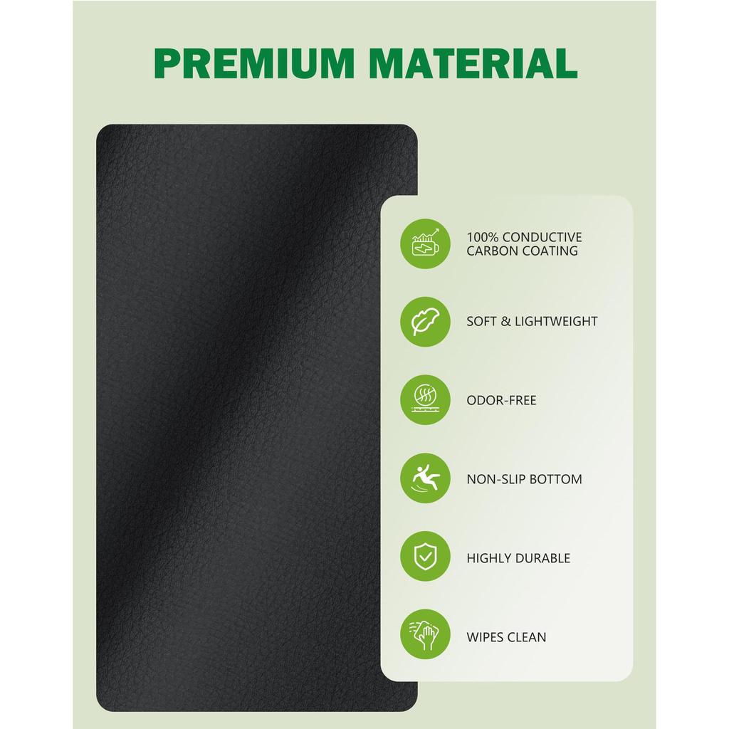 Mata uziemiająca 35,4"x23,6" do snu i relaksacji, Podkładka uziemiająca z przewodzącym włóknem węglowym, Antystresowa mata przenośna na łóżko, podłogę i do domowego wellness