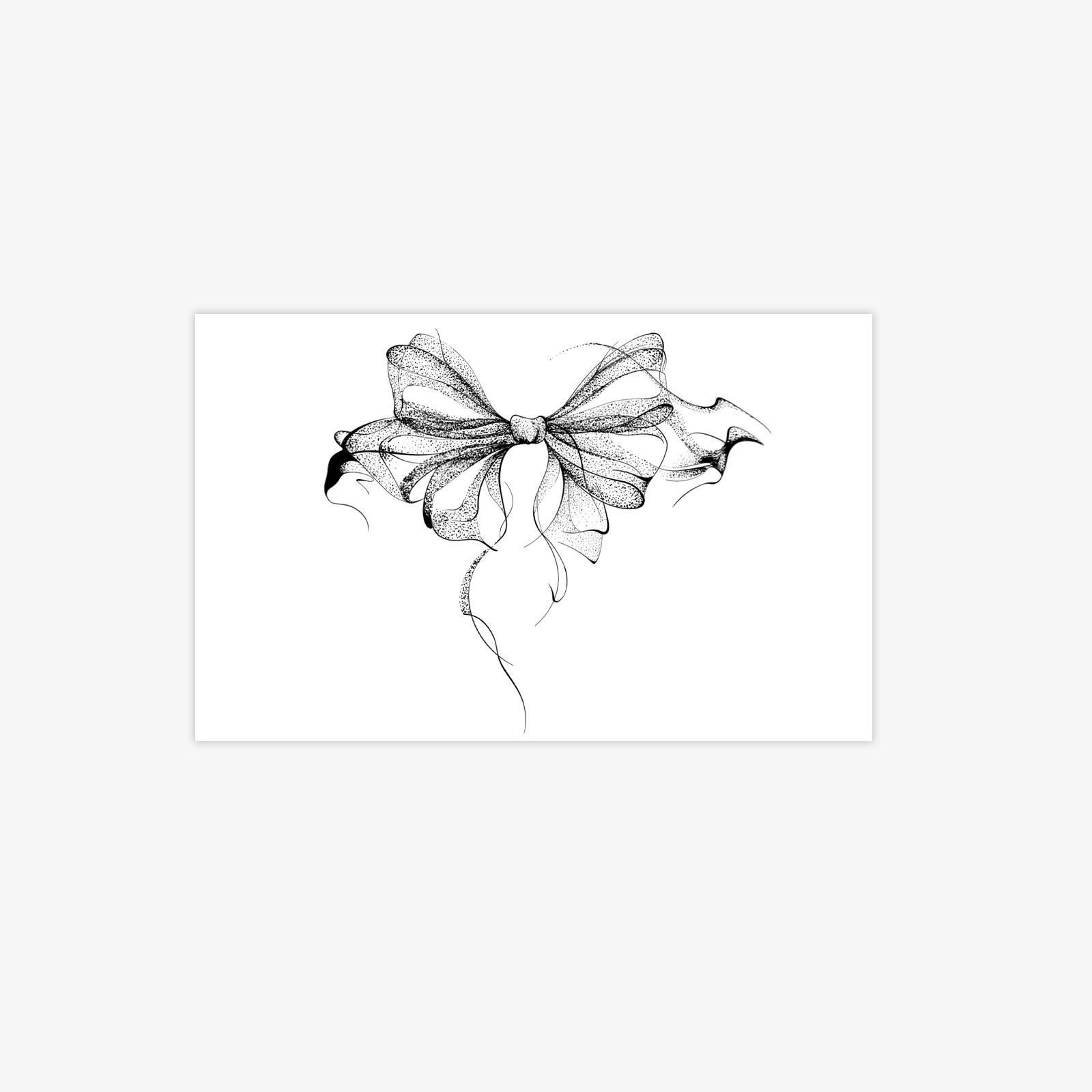 Gentle And Light Bow Tattoo Sticker, High-End Sense Of Yarn Lines, Disposable Waterproof Arm Sticker 12*19