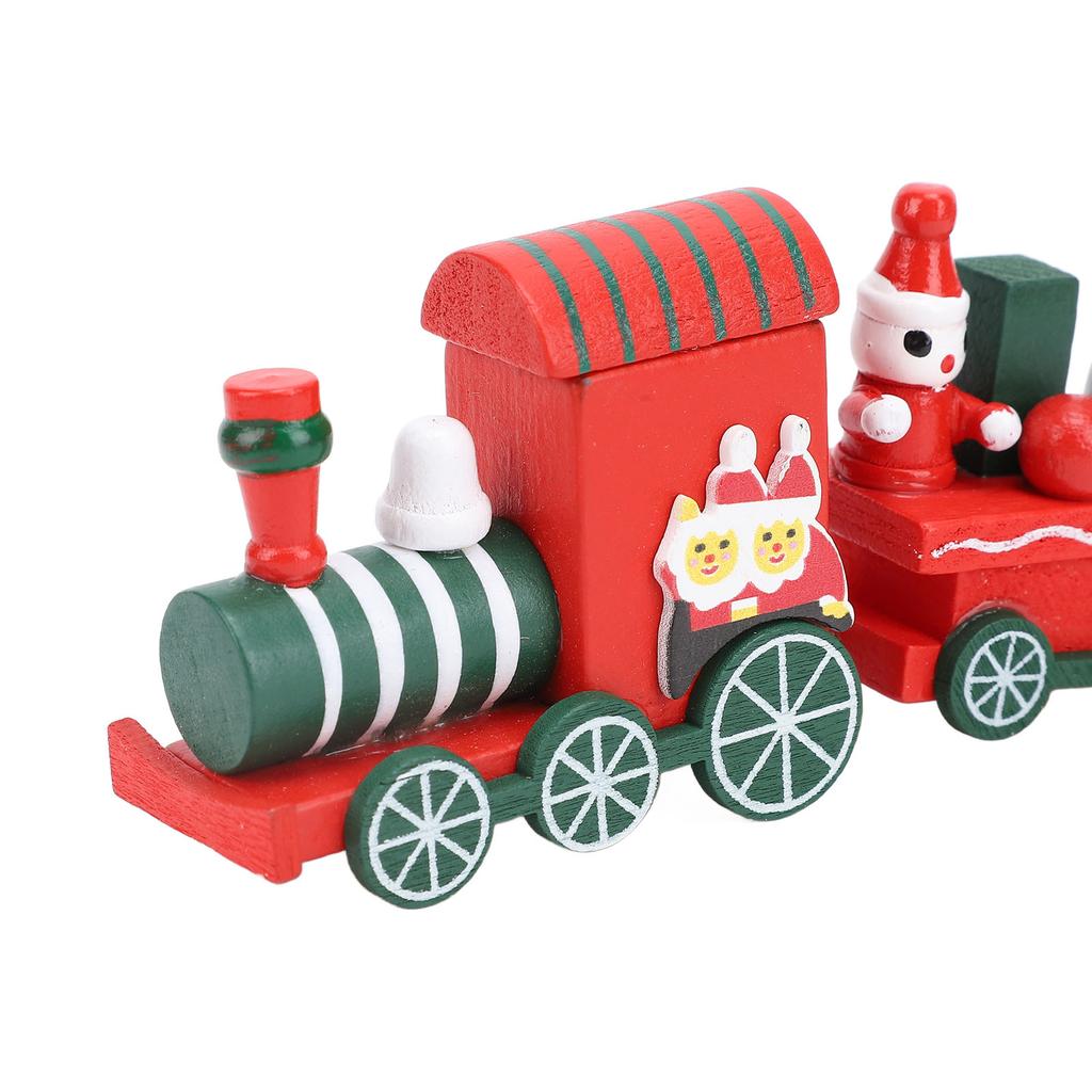 Niedlicher Weihnachts-Holzzug-Anhänger Kindergarten-Deko Winzige Schneemann-Weihnachtszug-Figur für Zuhause Tisch Frohes Neues Jahr Dekoration