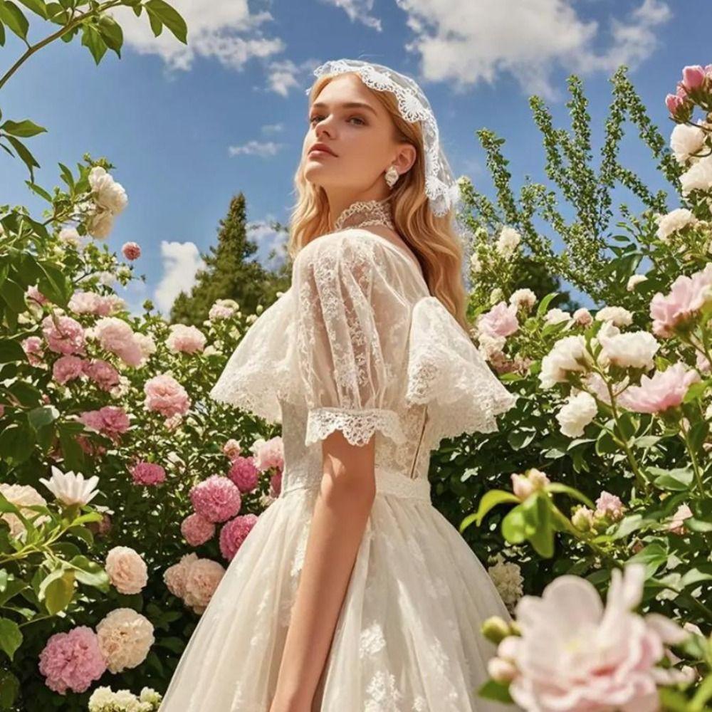 Thin Flower Embroidery Headscarf Hollow Out Women Lace Bandana Lace Scarf Veil Headbands Travel